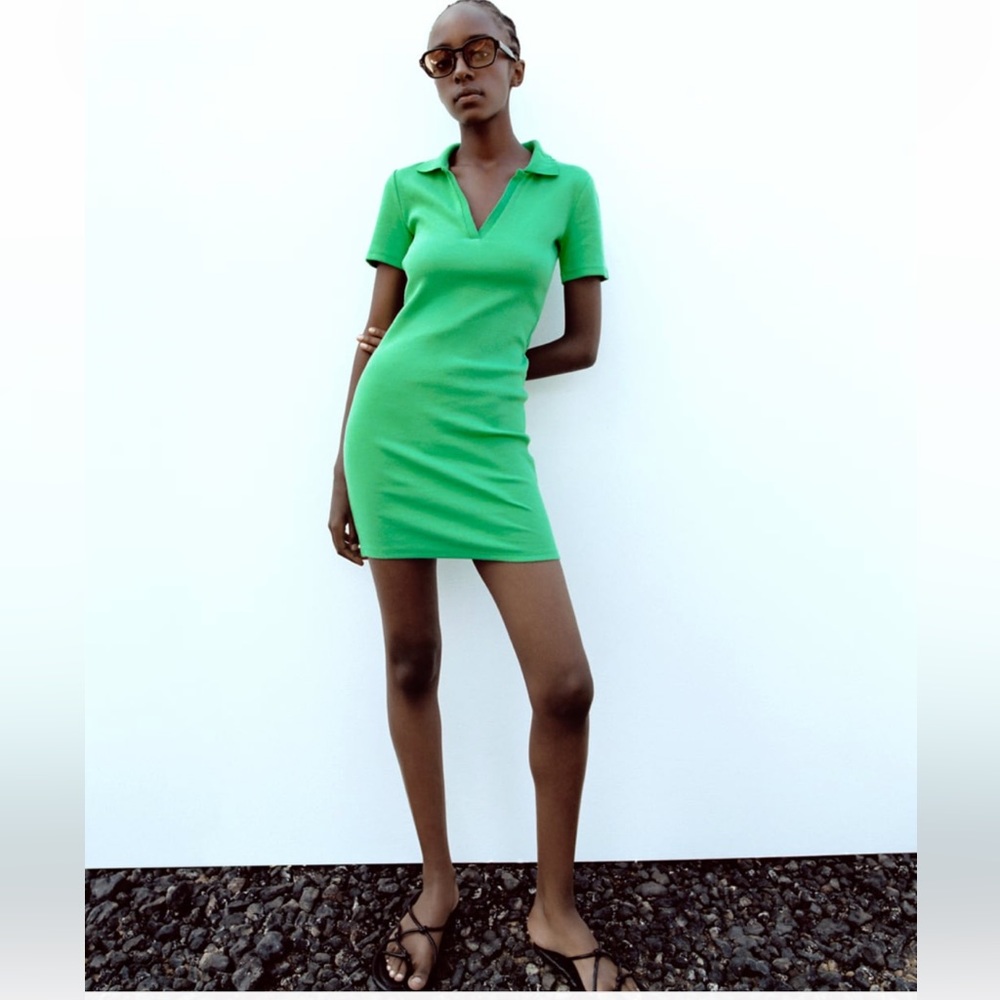 Zara polo green dress